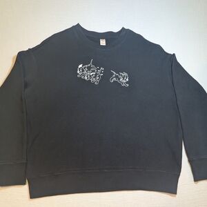 Disney Black Crewneck Sweatshirt with White 101 Dalmatians Motifs